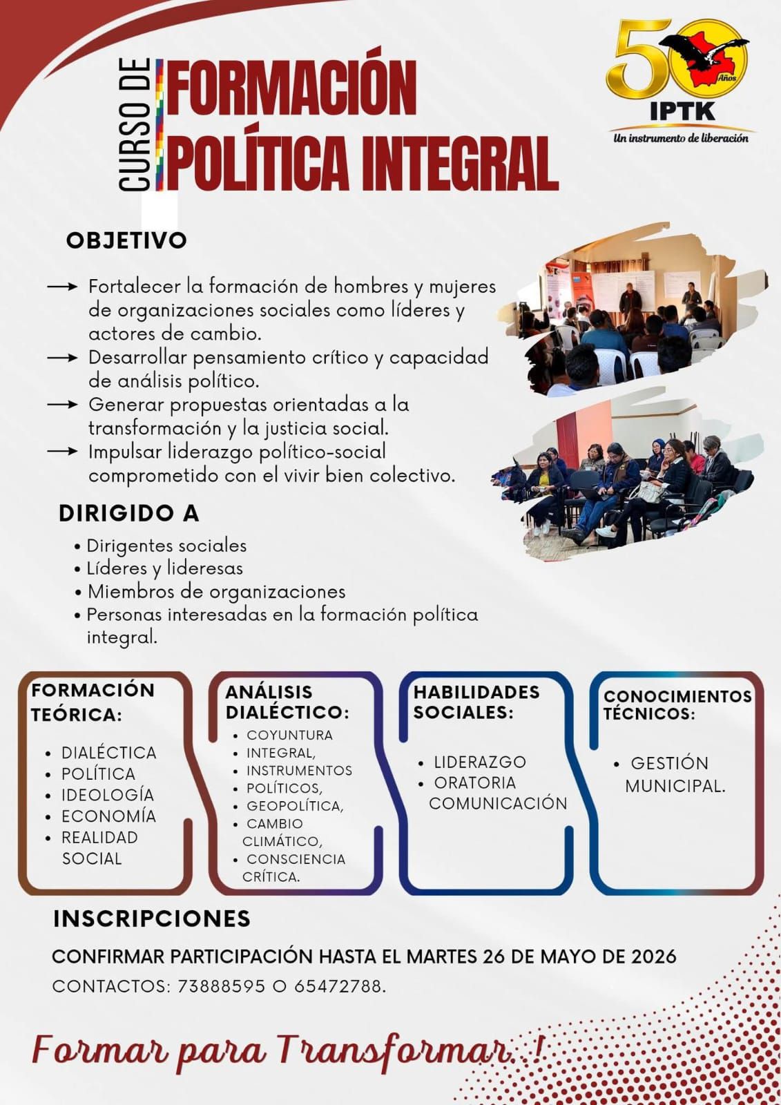 “Diálogos con Franz Barrios” destaca el legado formativo del IPTK y su aporte a la pedagogía transformadora